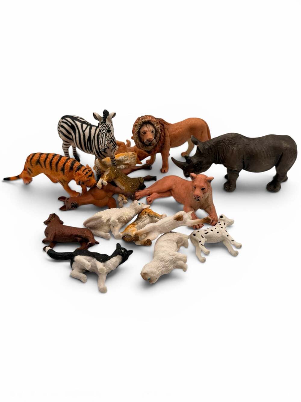 Safari Ltd Mixed Animal Figurine Lot - Wild and Domestic Animals, 13 Pieces